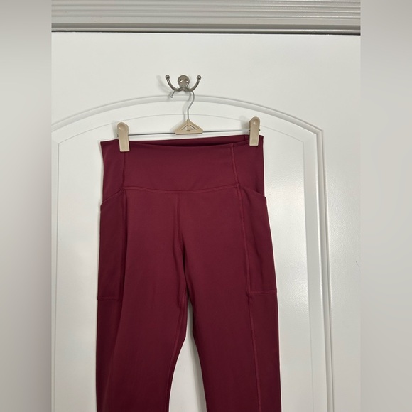 Girlfriend Collective Burgundy Ribbed High Waisted Leggings Women's Size medium - Picture 5 of 12